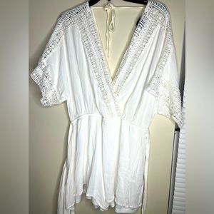 Women’s white beach coverup romper